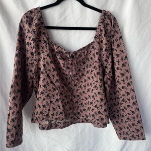 Madewell purple Floral Blouse